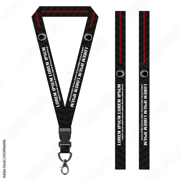 Fototapeta Black Line Lanyard Template