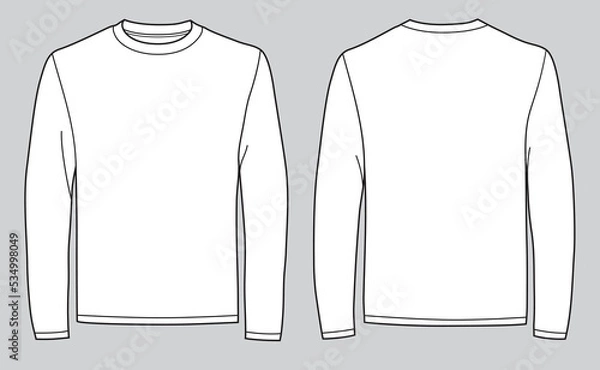Obraz Men's long sleeve t-shirt with front and back views 