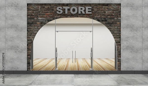Obraz Empty Store Front with Big Arch Window
