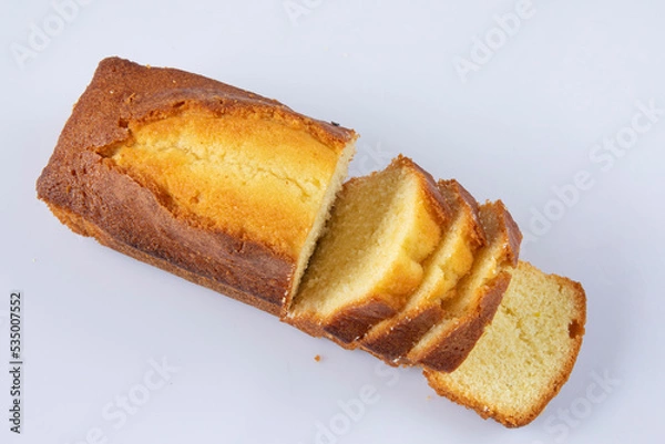 Fototapeta cake slice and dry cake isolated on white background