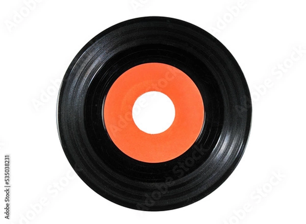 Obraz Old vinyl record on white background
