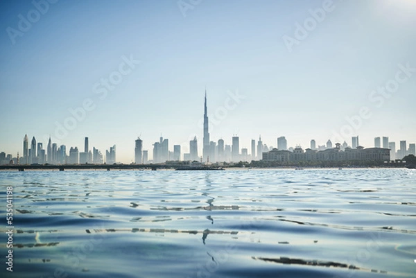 Obraz view of Dubai skyline over the water surface