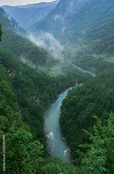 Obraz view of a canyon and river in the mountains