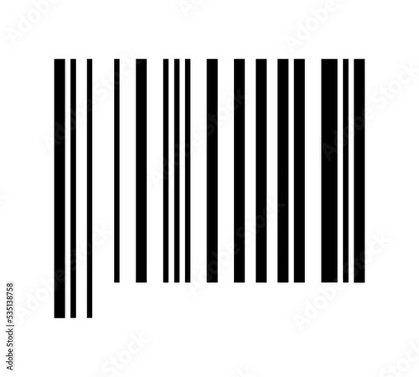 Obraz Simple fake bar code line PNG image.