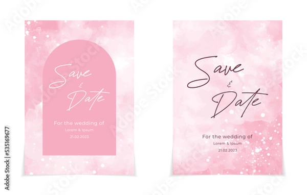 Obraz wedding invitation water collor template