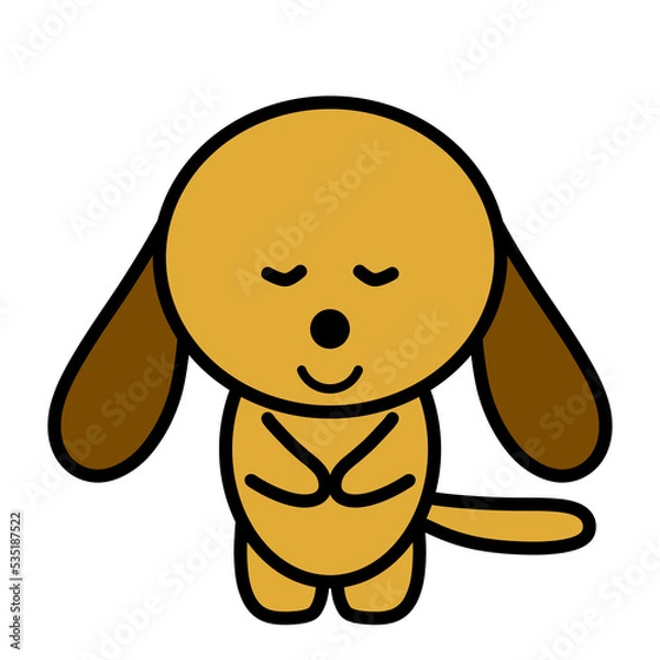 Obraz お辞儀するイヌ　イラスト