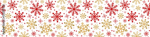 Fototapeta Christmas snowflakes on transparent background. Seamless pattern. PNG illustration
