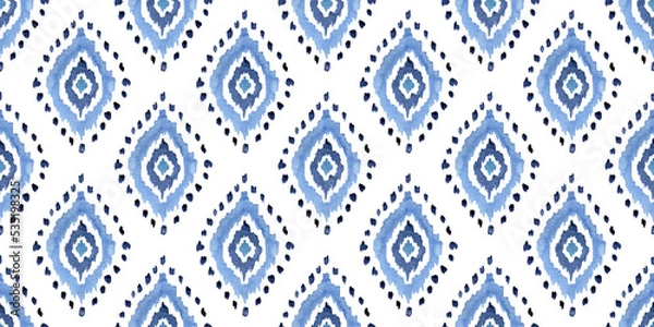 Obraz Traditional or modern indigenous ikat pattern.  Design for background, wallpaper, illustration, fabric, textile, wallpaper.