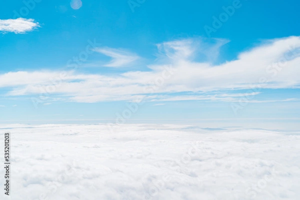Fototapeta 飛行機から見た一面の雲景色 cloud sky view