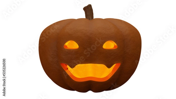Fototapeta 3D rendering Halloween pumpkin - Evil smiling