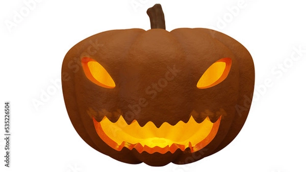 Fototapeta 3D rendering Halloween pumpkin - Evil glaring