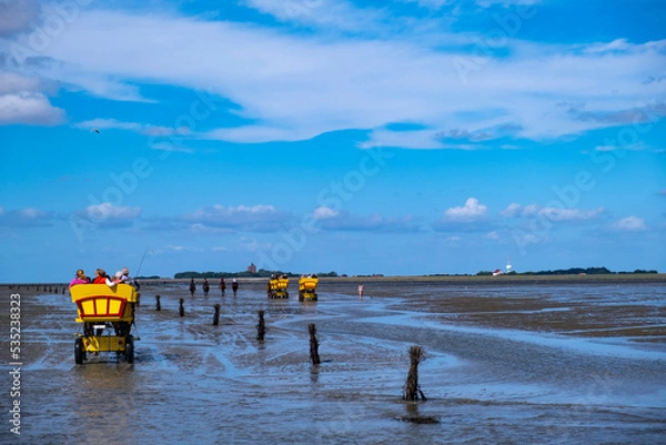 Fototapeta Wattwagenfahrt