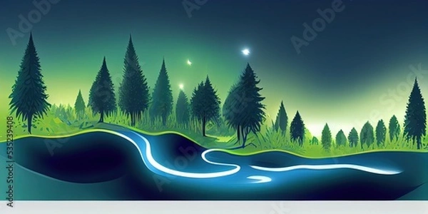 Obraz landscape with trees