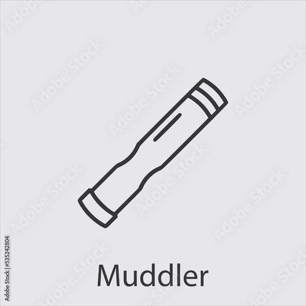 Obraz muddler icon vector icon.Editable stroke.linear style sign for use web design and mobile apps,logo.Symbol illustration.Pixel vector graphics - Vector