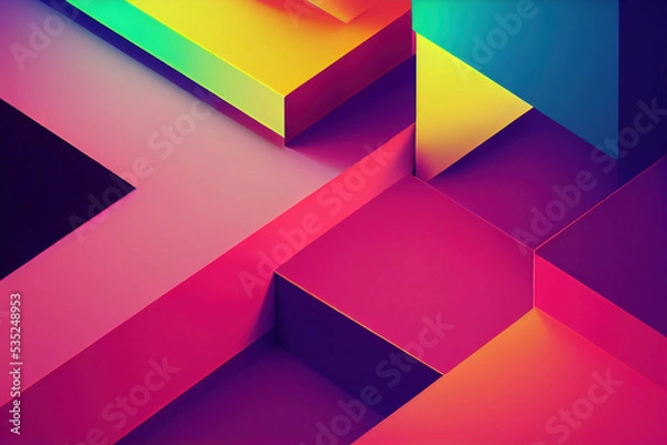 Fototapeta 3d rendering abstract neon color background many