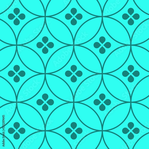 Fototapeta art illustration design abstract background flat colorful seamless pattern concept of net batik floral flower square