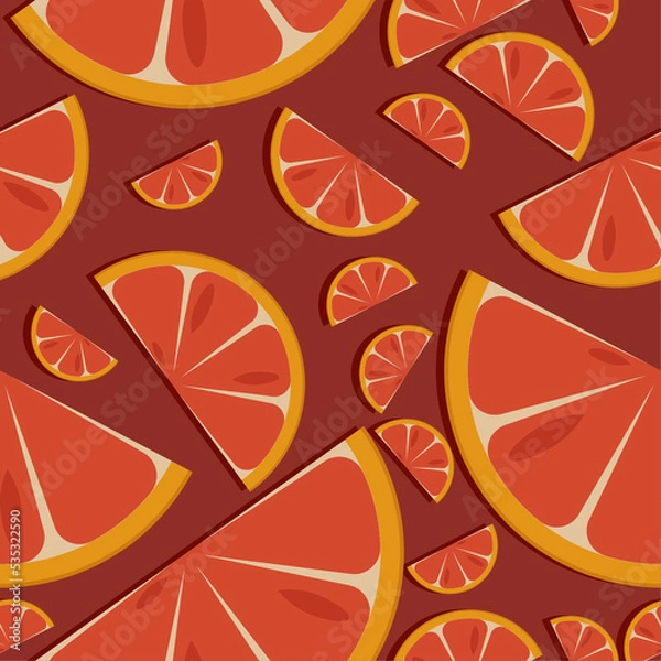 Obraz Seamless background with red orange slices.