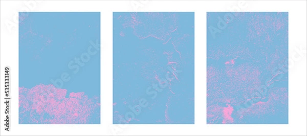 Fototapeta Set of abstract modern grunge backgrounds, posters. Halftone textures collection minimal futuristic vector design.