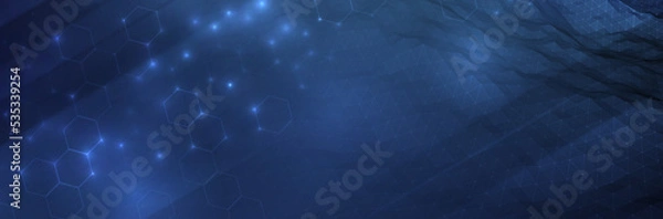 Fototapeta Futuristic Hexagon background. Blue Hexagonal pattern. Modern vector illustration