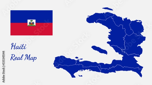 Fototapeta Haiti real map vector