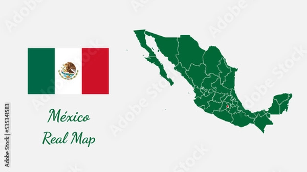 Fototapeta Mexico real map vector