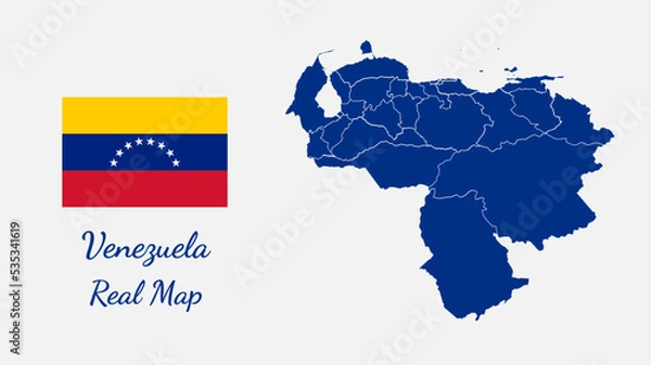 Fototapeta Venezuela real map vector