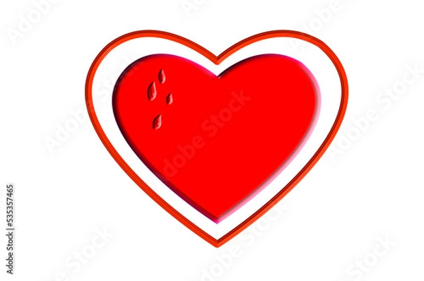 Fototapeta stylish decorative ornamental heart with convex pattern and ornament, inspiration for various graphic designs, png file