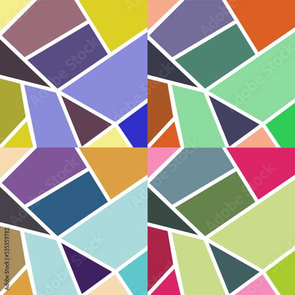 Fototapeta Mix Of 4 Vector Abstract Print Background. Colorful Abstract Background. Vector Illustration