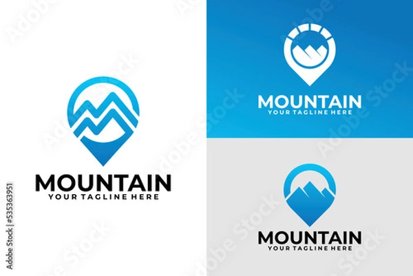 Fototapeta set of mountain logo vector design template
