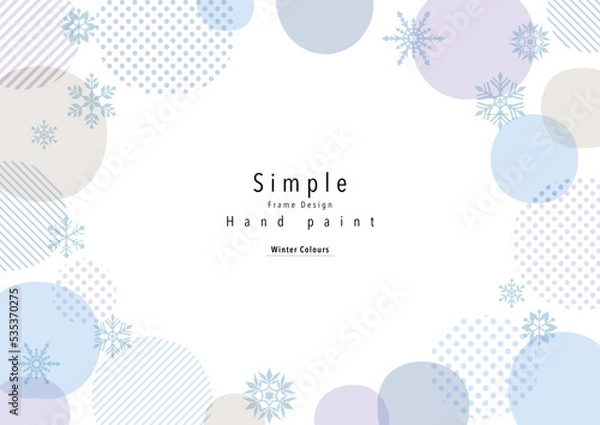 Obraz 冬色　手描き　水彩風フレーム