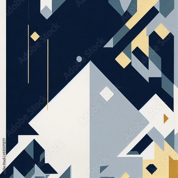 Fototapeta Graphic Geometric Asymmetrical 2D Design. Abstract Art Illustration Background
