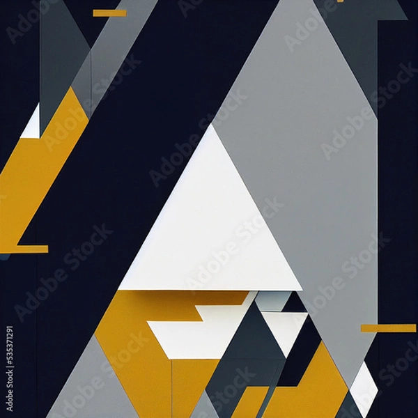 Fototapeta Graphic Geometric Asymmetrical 2D Design. Abstract Art Illustration Background