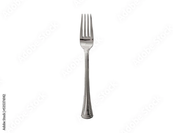 Obraz Isolated utensil silver fork on transparent background