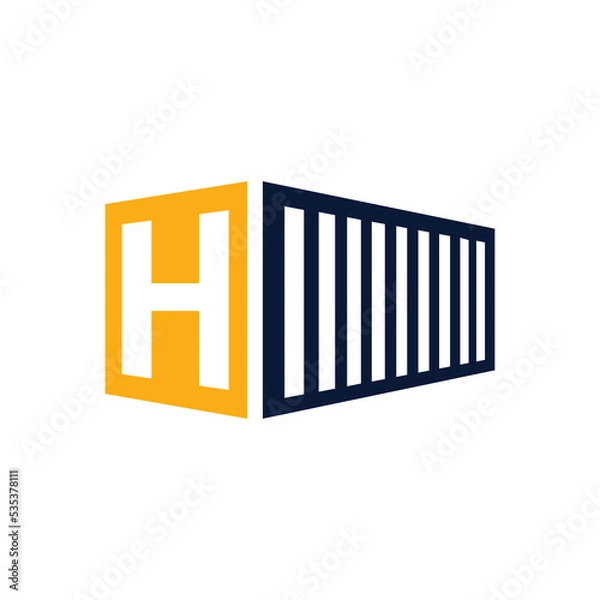 Obraz Container logo design with letter H