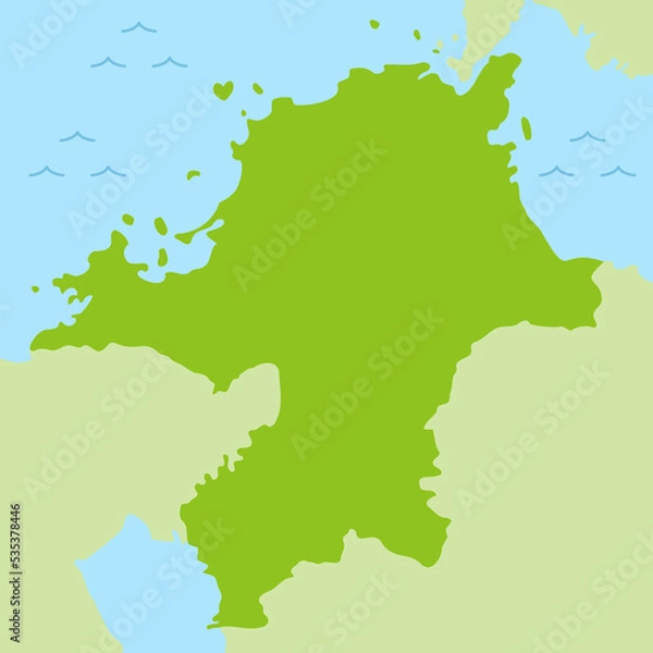 Fototapeta 福岡県のマップのイラスト