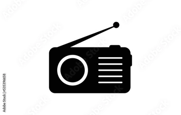 Fototapeta Radio icon simple vector design. Radio logo template