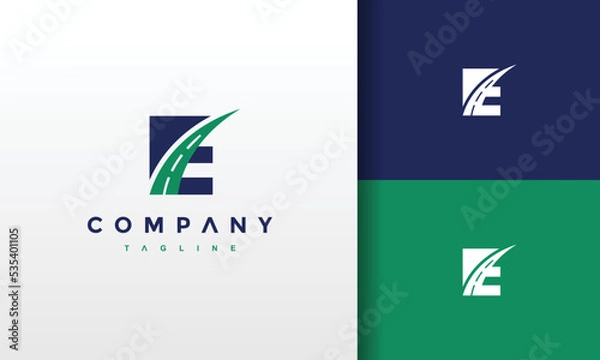 Fototapeta initial letter E highway logo