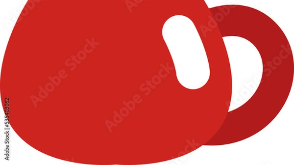 Fototapeta Red round coffee cup, illustration, vector on a white background.