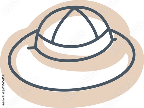 Fototapeta Fisherman hat, illustration, vector on a white background.