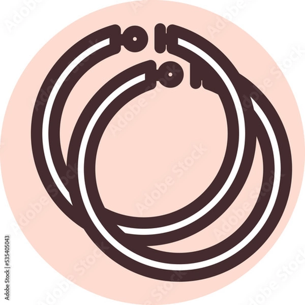 Obraz Hoop earrings, illustration, vector on a white background.