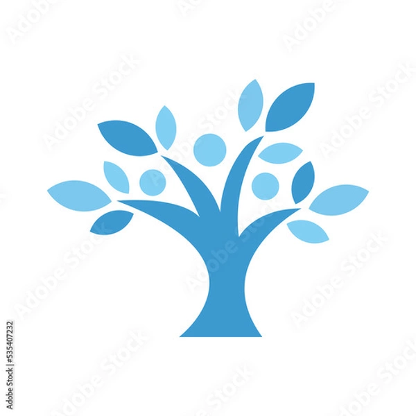 Obraz Tree people logo design. abstract tree people logo design