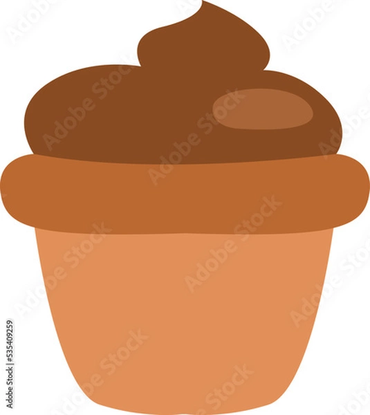 Fototapeta Coffee muffin, illustration, vector on a white background.