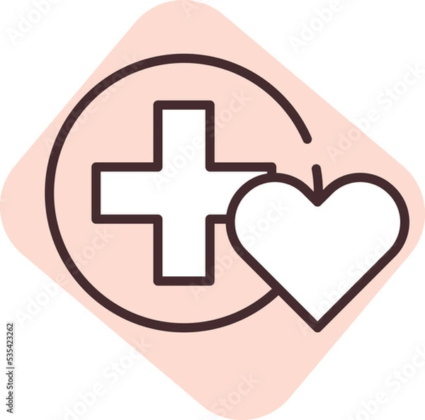 Fototapeta Charity and donation health protection, illustration, vector on white background.