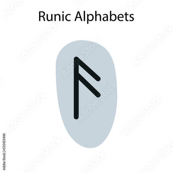 Fototapeta Runic Alphabets, futhark. Writing ancient Germans. Vector Mystical symbols. 
Esoteric, occult, magic illustration for Tattoos.
