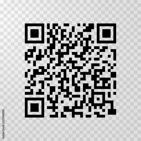 Obraz Scan me icon with Qr code for smartphone isolated on transparent background. Qr code for payment, advertising, mobile app vector illustration.