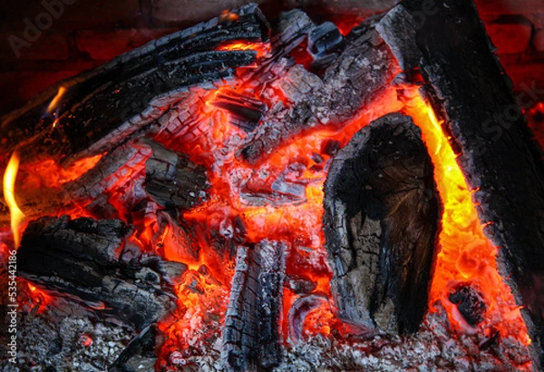 Obraz fire in fireplace