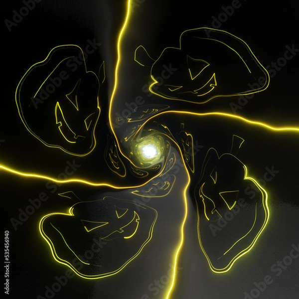 Obraz Neon Pumpkins on the Tunnel Wall