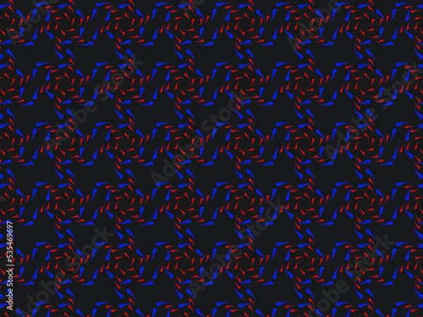 Fototapeta seamless Stylized Red and Blue swirl wheel pattern on Dark Background