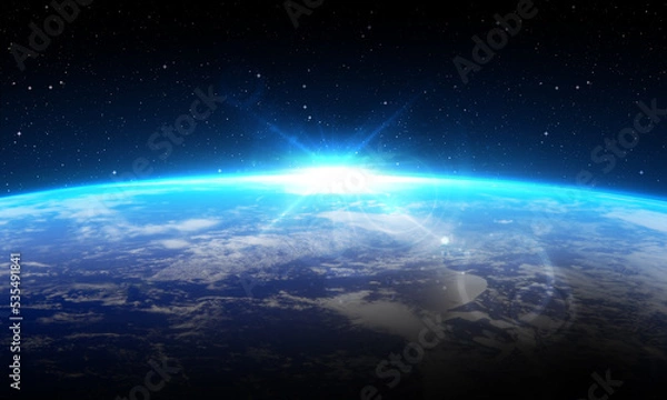 Fototapeta Earth planet in deep space. Outer dark space wallpaper