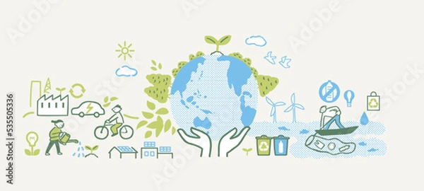 Obraz 地球　環境　CO2削減